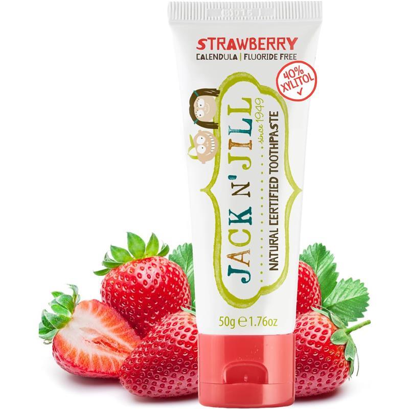 Jack N' Jill Natural Toothpaste Organic, Strawberry, 50g (1.76 oz) Image 1