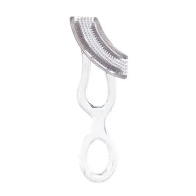 Silicone tooth and gum brush designed for toddlers, featuring textured bristles for gentle cleaning.