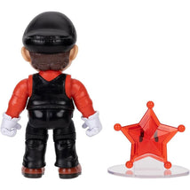 Flying Mario action figure from Jakks, featuring a red star power-up accessory, viewed from the back.