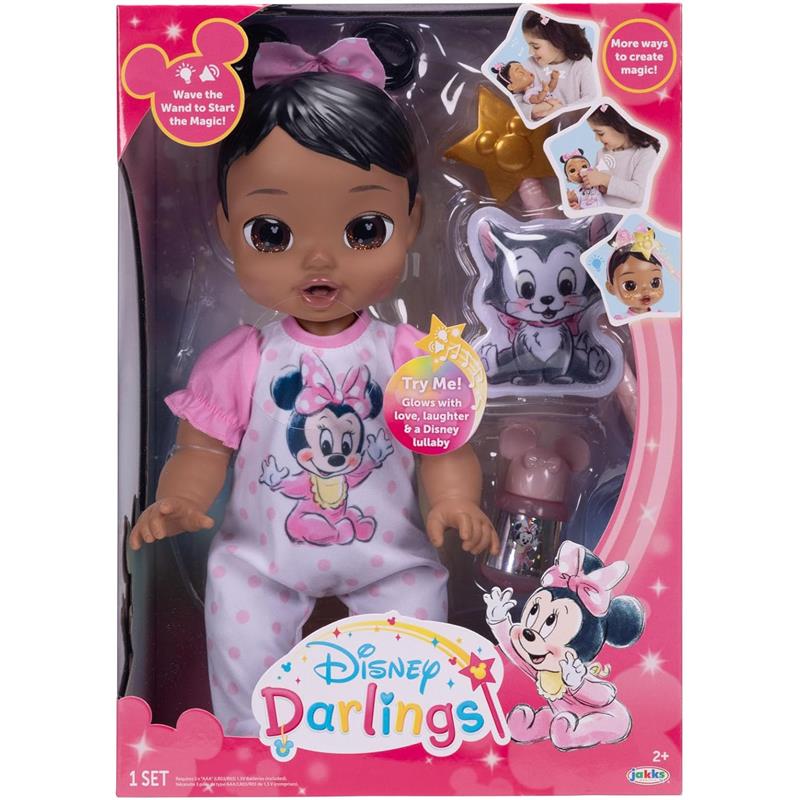 Jakks Disney Darlings 13-Inch Interactive Baby Doll, Brown Hair Image 2
