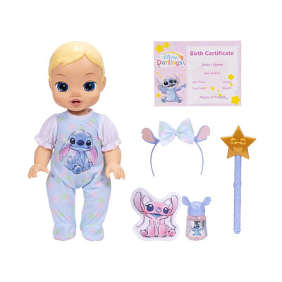 Jakks Disney Darlings 13-Inch Interactive Baby Doll, Stitch Inspired Nurturing Doll Image 1