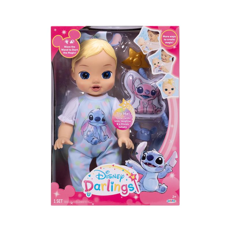 Jakks Disney Darlings 13-Inch Interactive Baby Doll, Stitch Inspired Nurturing Doll Image 3