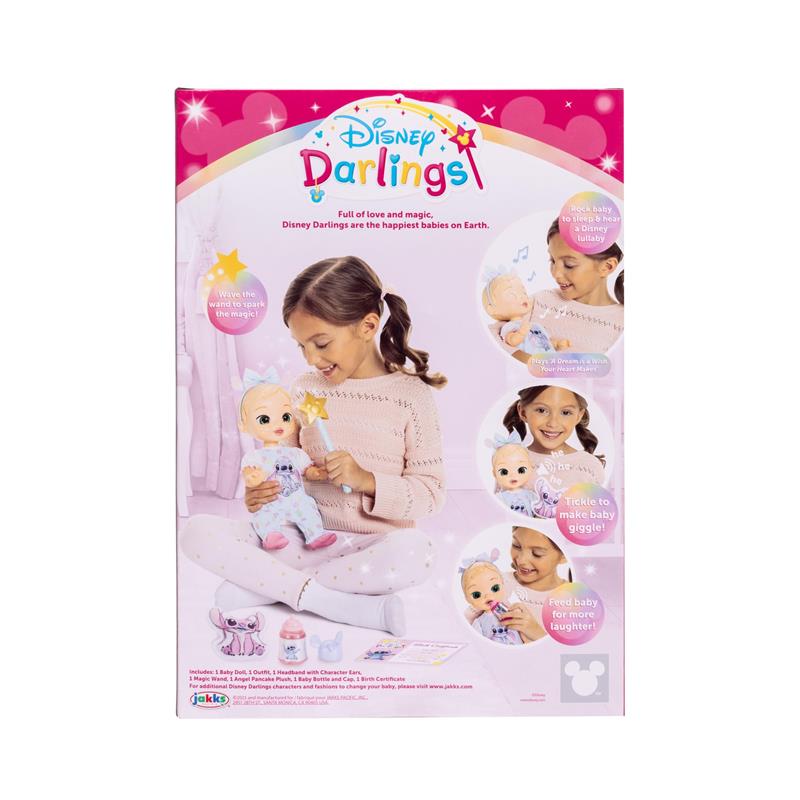 Jakks Disney Darlings 13-Inch Interactive Baby Doll, Stitch Inspired Nurturing Doll Image 4