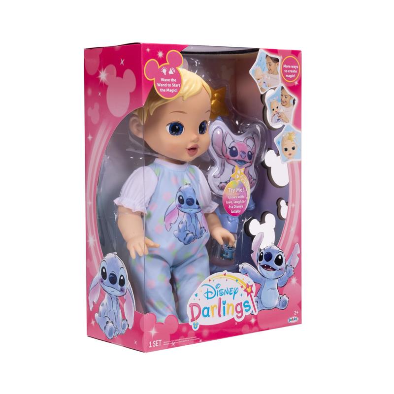 Jakks Disney Darlings 13-Inch Interactive Baby Doll, Stitch Inspired Nurturing Doll Image 5