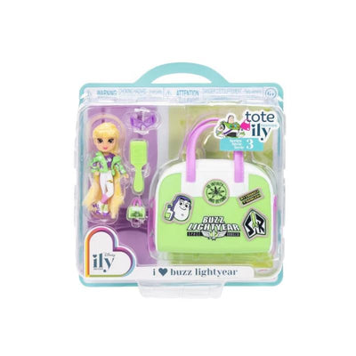 Jakks Disney ILY 4ever Buzz Lightyear inspired doll set featuring a doll, bag, and accessories in a colorful package.