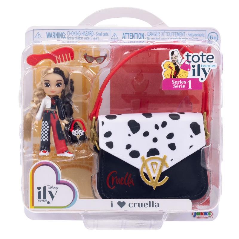 Jakks - Disney Ily Tote-ILY-Teenies 2.25 inch Tall Cruella Inspired Doll with Matching Purse Image 2