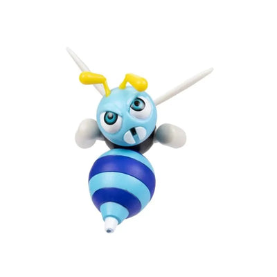 Buzz Bomber figure from Jakks, featuring a blue and black striped body, large expressive eyes, and yellow antennae.