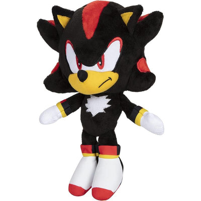 Plush toy of Shadow the Hedgehog from the Sonic 3 movie, featuring red and black fur and bright expressive eyes.