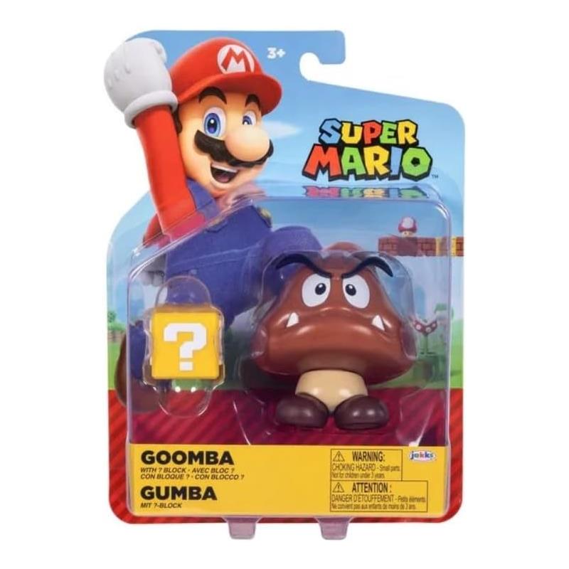 Jakks Super Mario Goomba 4 Inch Action Figure with Question Block Image 2