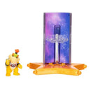 Bowser Jr. 1.5” action figure next to a colorful star launcher accessory with a galaxy theme background.