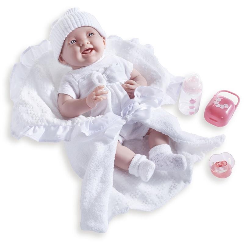 Jc Toys 15.5 Soft Body La Newborn In White Bunting And Accessories Image 1