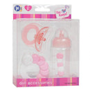 Jc Toys 3-Piece Pink Bottle And Rattle Set Image 1