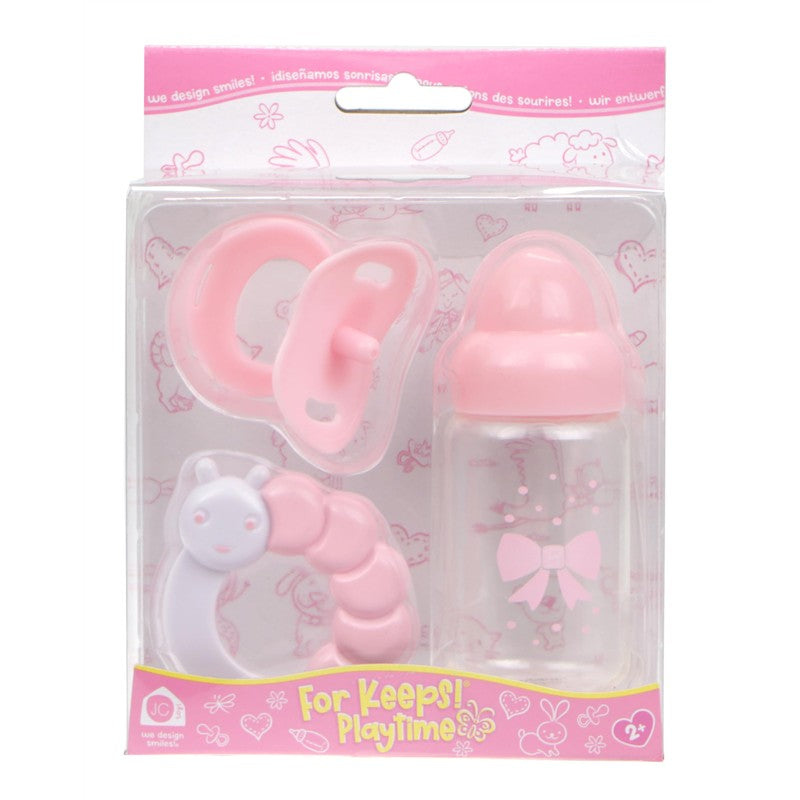 JC Toys Pink Bottle and Rattle Set Image 3
