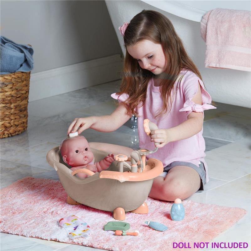 JC Toys - Baby Doll Real Working Bath Set, Ages 2+, Earth Tone Colors  Image 4