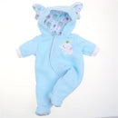 JC Toys - Berenguer Boutique Baby Doll Outfit, Blue Elephant Themed Hooded Onesie, Ages 2+  Image 3