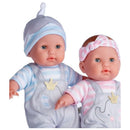 JC Toys Berenguer Boutique Baby Doll Outfit - Gray Overall Shorts with Blue Stripes Image 4
