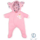 JC Toys - Berenguer Boutique Baby Doll Outfit, Pink Elephant Themed Hooded Onesie, Ages 2+ Image 2