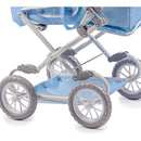 JC Toys - Berenguer Boutique, Deluxe Foldable Baby Doll Stroller with Canopy, Blue Image 4