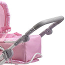 JC Toys Berenguer Boutique Deluxe Foldable Baby Doll Stroller with Canopy - Pink Image 3
