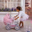 JC Toys Berenguer Boutique Deluxe Foldable Baby Doll Stroller with Canopy - Pink Image 6