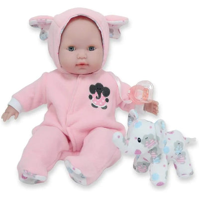 Jc Toys - Berenguer Boutique Soft Body Baby Doll Open/Close Eyes. Animal Theme Pink. Window Box Image 1