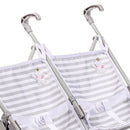 JC Toys Berenguer Boutique Twin Umbrella Baby Doll Stroller - Gray Image 5