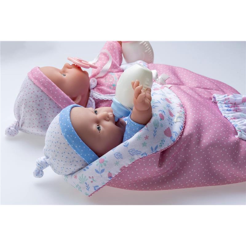 JC Toys - La Baby 11 Soft Body Twin Baby Dolls, Removable Outfits and Reversible Sleeping Bag & Accessories Image 3