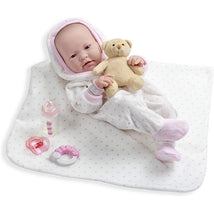 Jc Toys La Newborn 17 All-Vinyl La Newborn In White/Pink Outfit And Blanket With Animal Friend & Acessories Image 1