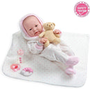 Jc Toys La Newborn 17 All-Vinyl La Newborn In White/Pink Outfit And Blanket With Animal Friend & Acessories Image 3
