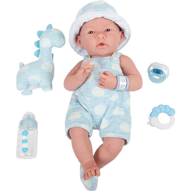 JC Toys - La Newborn All-Vinyl-Anatomically Correct Real Boy 15, Designed by Berenguer, Blue with Dots Image 5