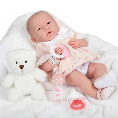 Jc Toys La Newborn All-Vinyl In Pink Coat And Outfit W/ Animal Friend Image 1