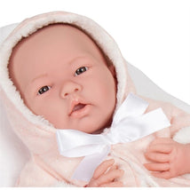 JC Toys La Newborn All-Vinyl Baby Doll Pink Coat & Outfit with Animal Friend Image 2
