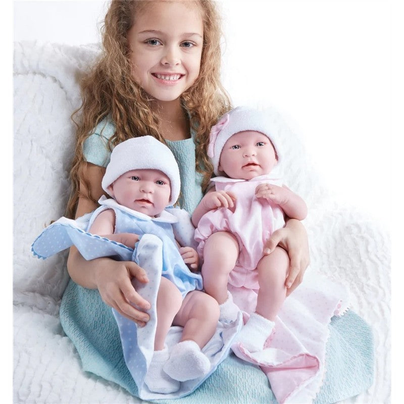 JC Toys La Newborn 17-Inch All-Vinyl Real Boy Baby Doll Blue Layette Gift Set Image 5