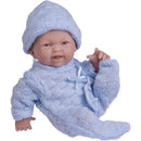 JC Toys Mini La Newborn 9.5 All-Vinyl Baby Doll in Blue Knit Onesies Image 4