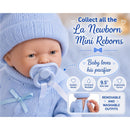 JC Toys Mini La Newborn 9.5 All-Vinyl Baby Doll in Blue Knit Onesies Image 6