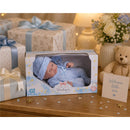 JC Toys Mini La Newborn 9.5 All-Vinyl Baby Doll in Blue Knit Onesies Image 7