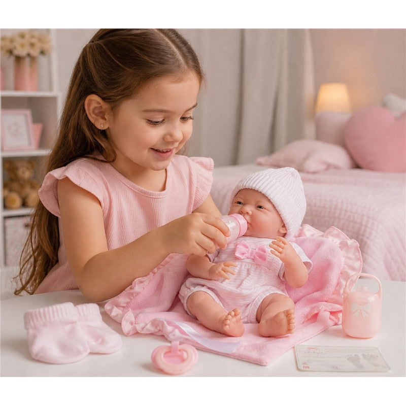 JC Toys La Newborn Soft Body Boutique Baby Doll - 15.5-Inch Pink Image 3