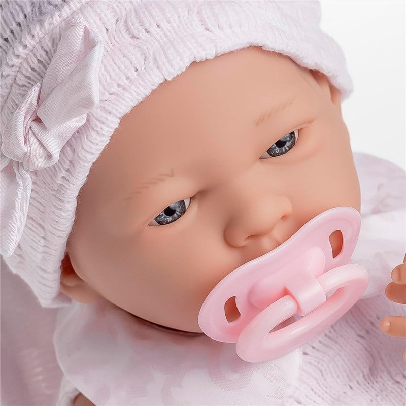 JC Toys La Newborn Real Girl Baby Doll Pink Knit Outfit & Accessories Image 4