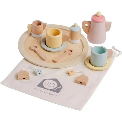 JC Toys - Real Wood 12 Piece Tea Party Set, Parfait Collection, Ages 3+, Twiggly Toys  Image 1