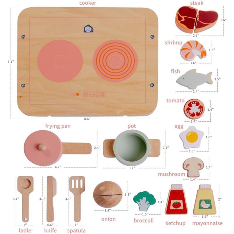 JC Toys - Real Wood 16 Piece Kitchen Chef Set, Parfait Collection, Ages 3+, Twiggly Toys  Image 6