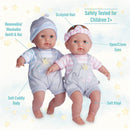 JC Toys - Twins Soft Body Baby Dolls, 12 Piece Gift Set with Open/Close Eyes, 2 years+ Image 3