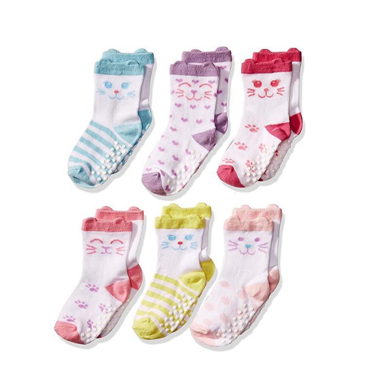 Jefferies Socks 6Pk Non-Skid Adorable Cat Gripper Baby Socks Image 3