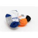 Jefferies Socks Non-Skid Seamless 3Pk Orange/Blue/Black Gripper Baby Socks Image 3