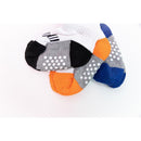 Jefferies Socks Non-Skid Seamless 3Pk Orange/Blue/Black Gripper Baby Socks Image 5