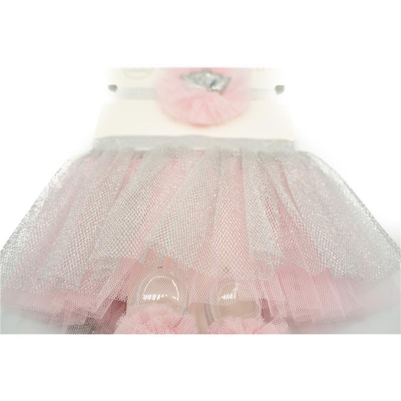 Jlika - Newborn Girl Tutu Set Skirt With Headband, Pink/Silver Image 8