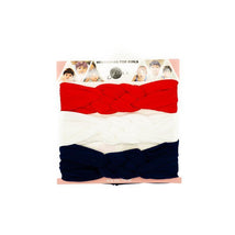 Jlika Sailor Knot Nylon 3 Headbands - White/Red/Navy Image 1