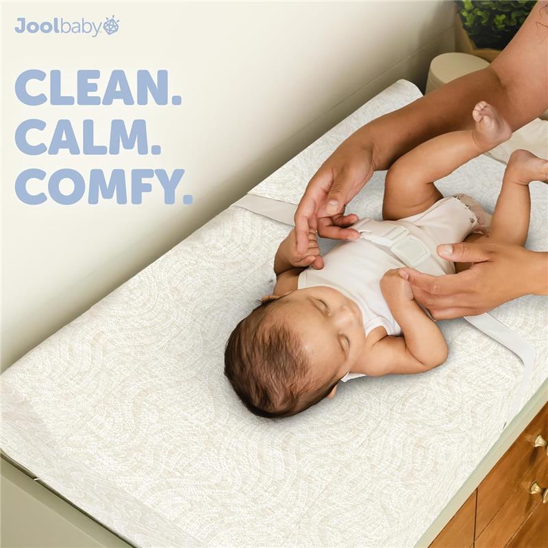 Jool Baby - Change Pad Cover Wave, White/Gray Image 6