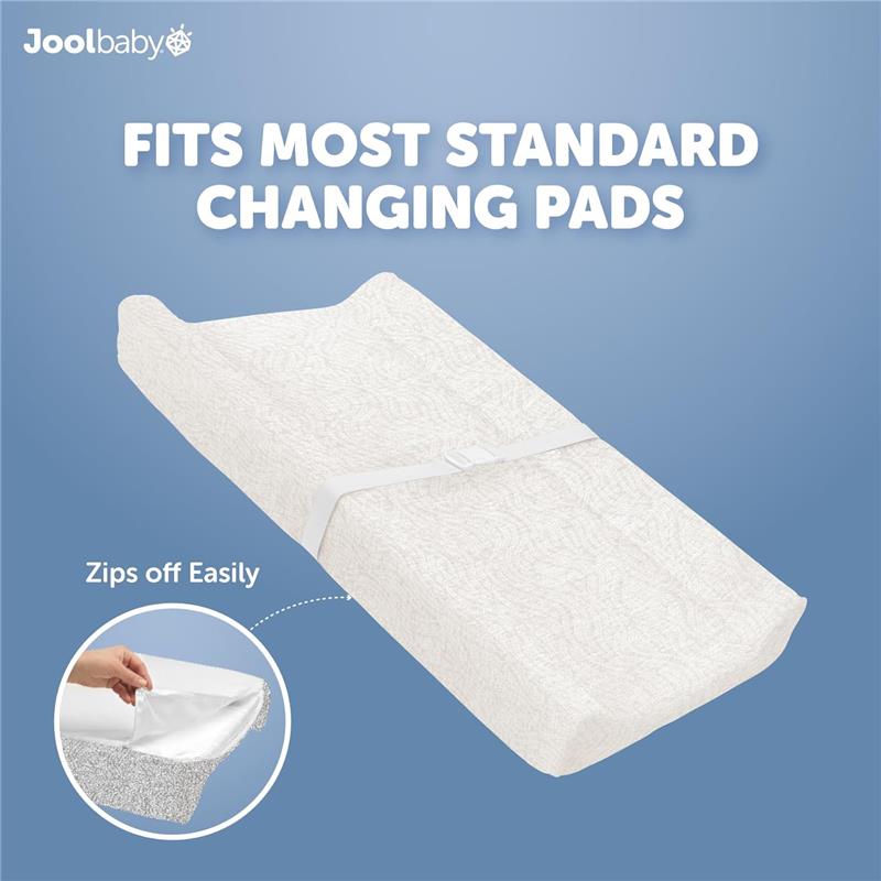 Jool Baby - Change Pad Cover Wave, White/Gray Image 7