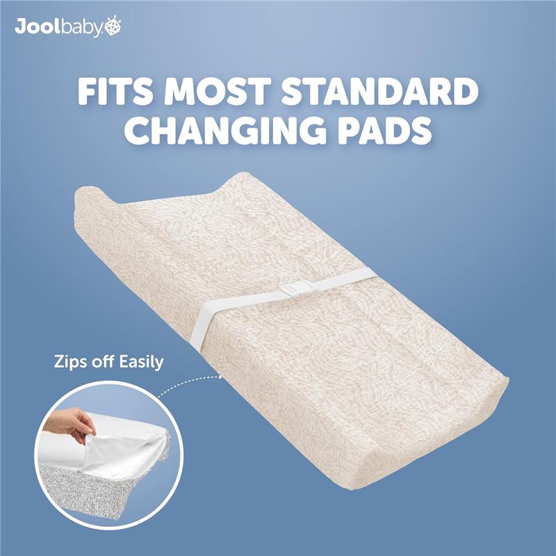 Jool Baby - Change Pad Cover Wave, White/Oat Image 3