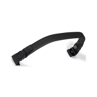 Foldable black bumper bar for Joolz Aer² stroller, featuring a textured grip and two attachment points.